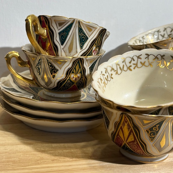 VINTAGE SET OF 6 CUPS & SAUCERS ROYAL VIENNA SUCCESSION AUSTRIA ALHAMBRA - Picture 5 of 8